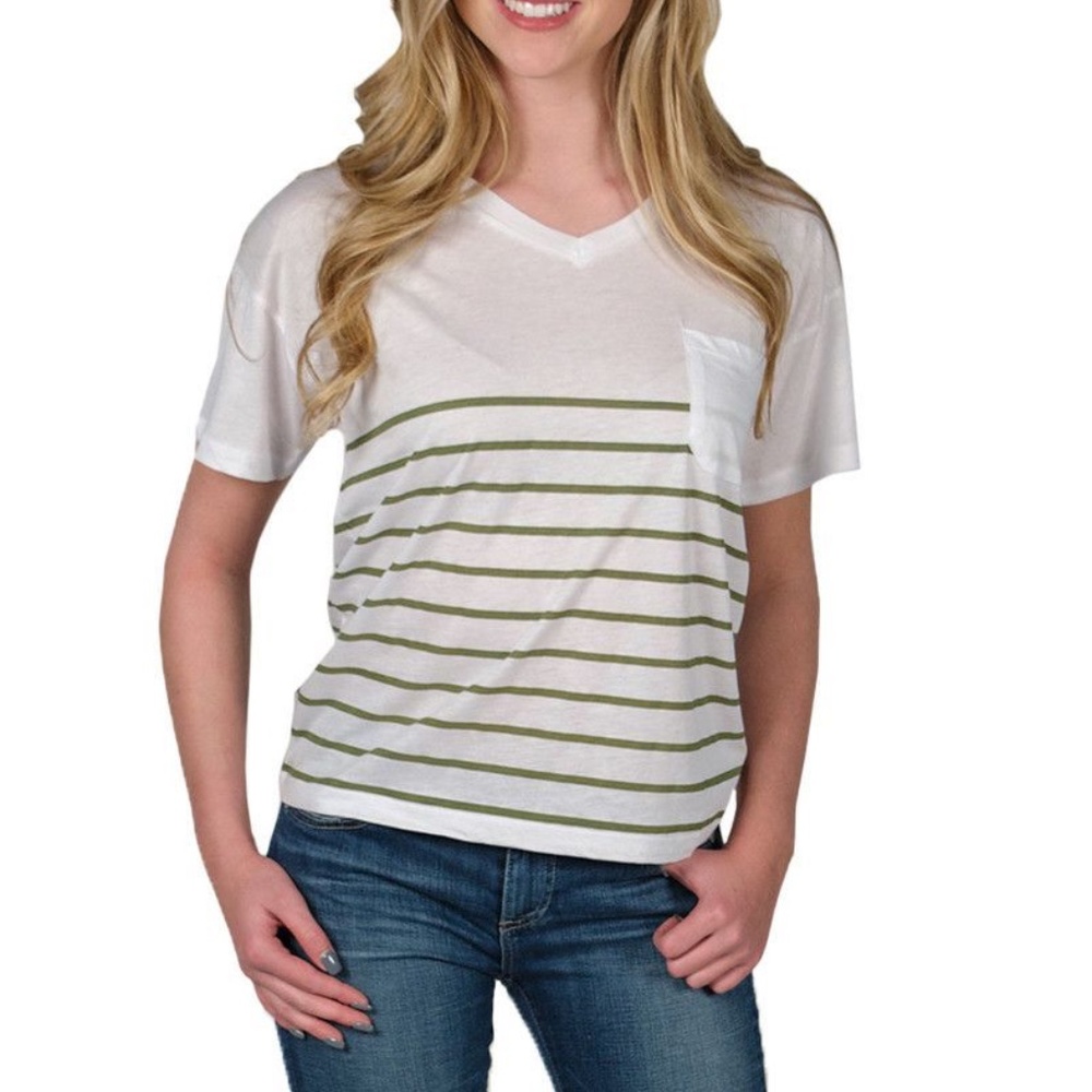 Zoe Karssen Stripe Loose Fit V-Neck Tee (NWT!!)